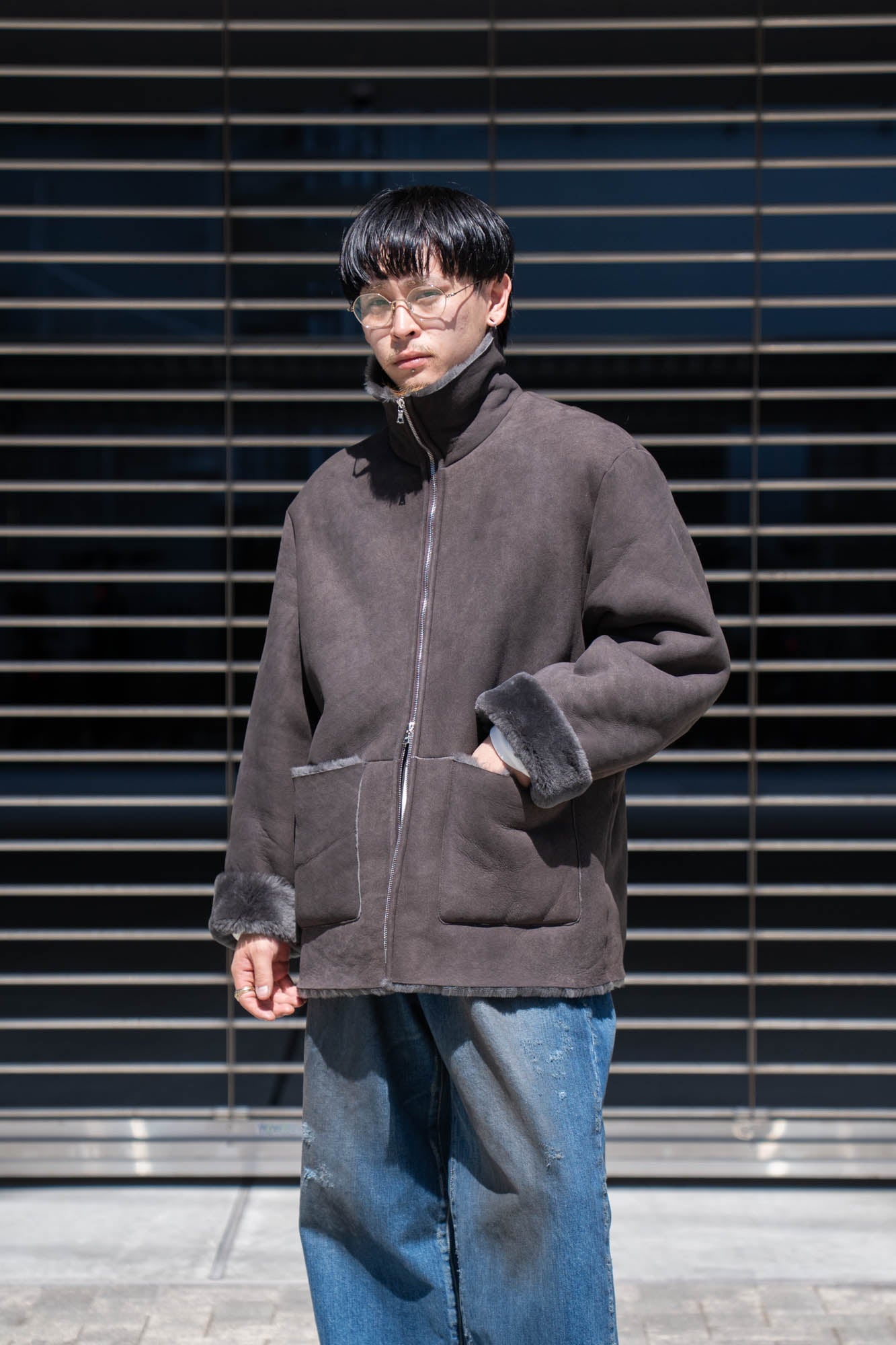 CUT-OFF MOUTON JACKET(ST.1222)