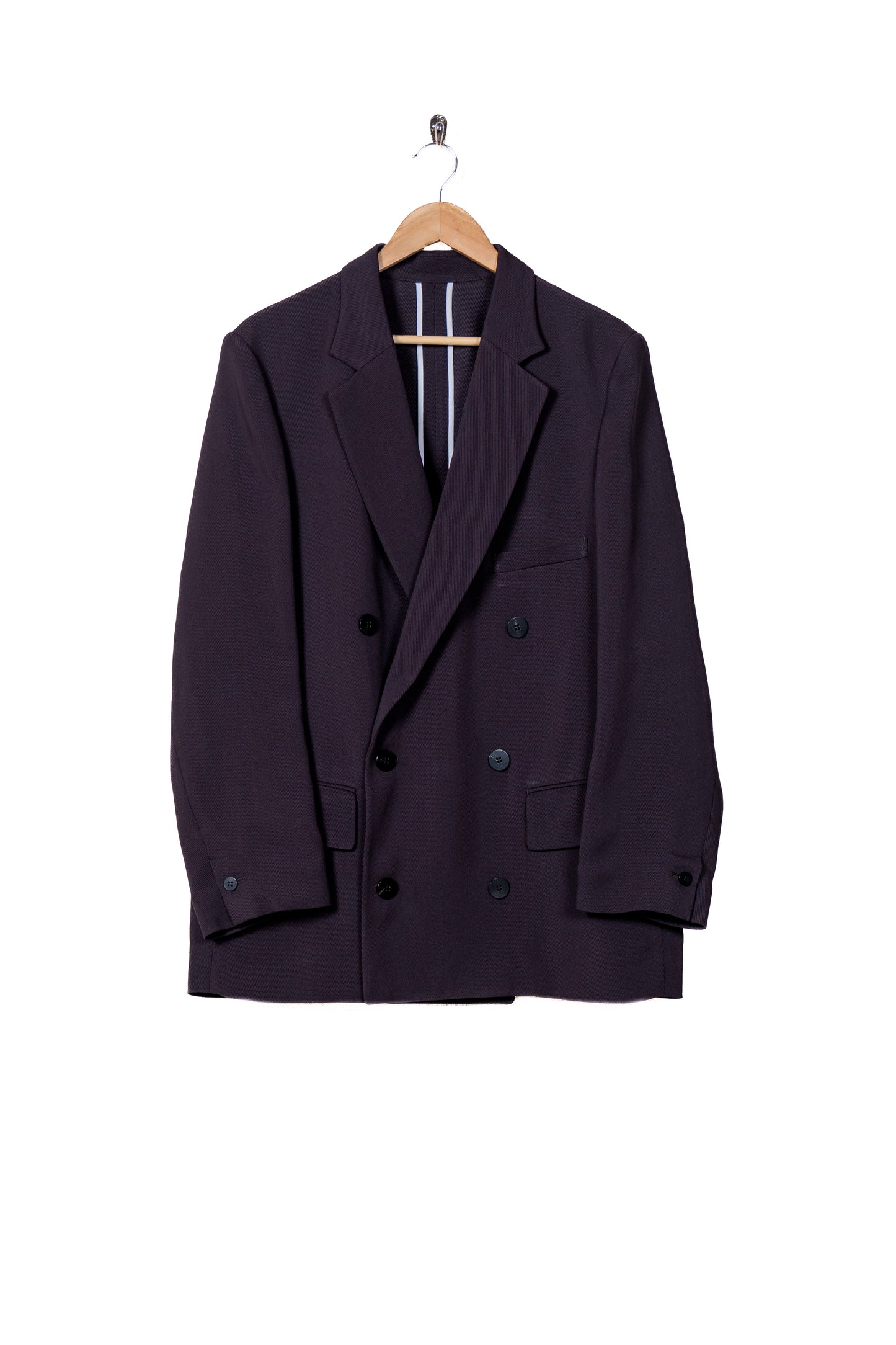 Dropped Shoulder Double Breasted Jacket with Notched Lapel