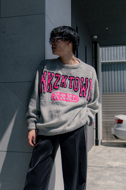 sign 別注 HAND KNIT COLLEGE SWEATER