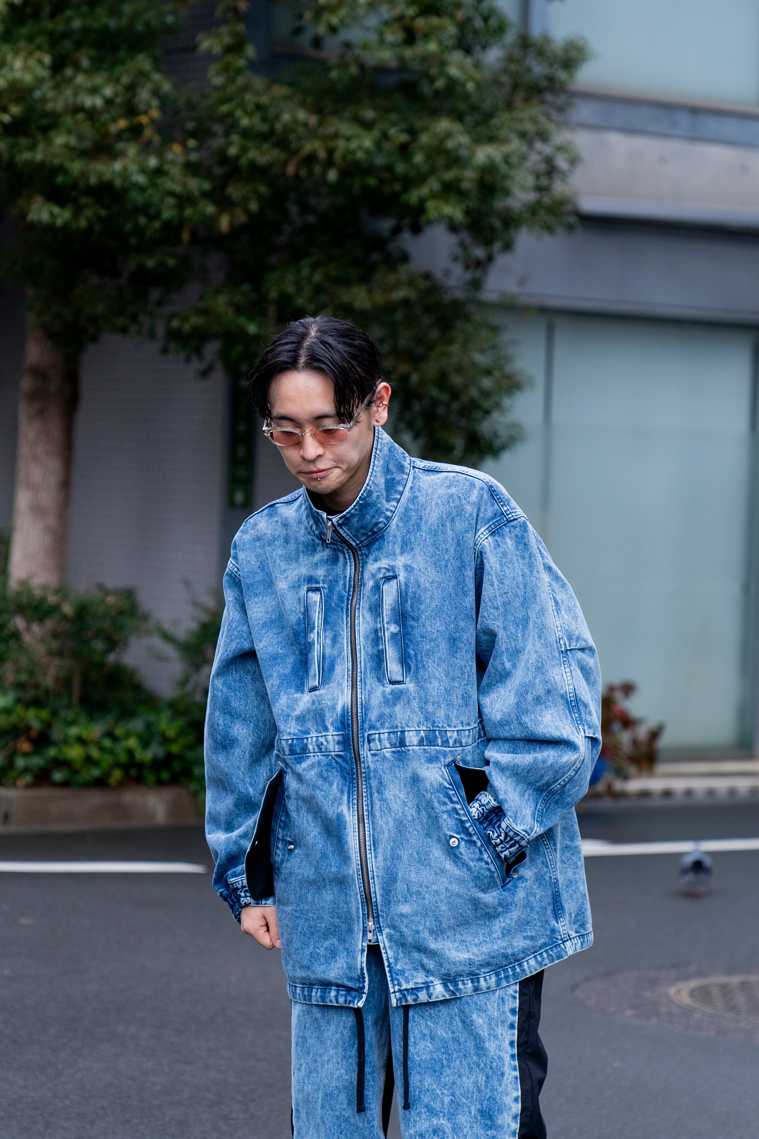 CHEMICAL BLEACHED DENIM MODS COAT – sign | サイン