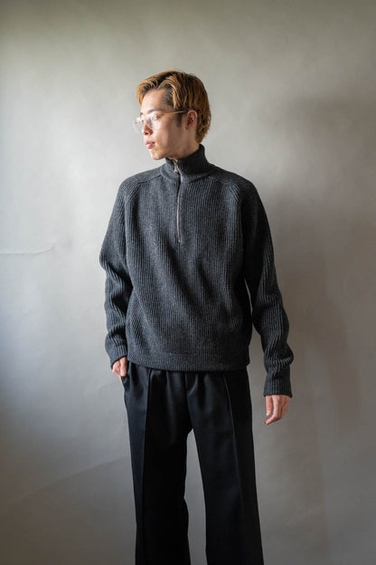 HALF ZIP RIBBED JUMPER