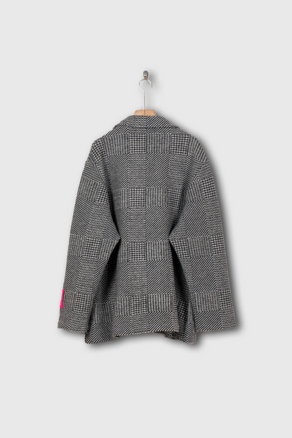 Knitted Tweed Check Tailored Jacket