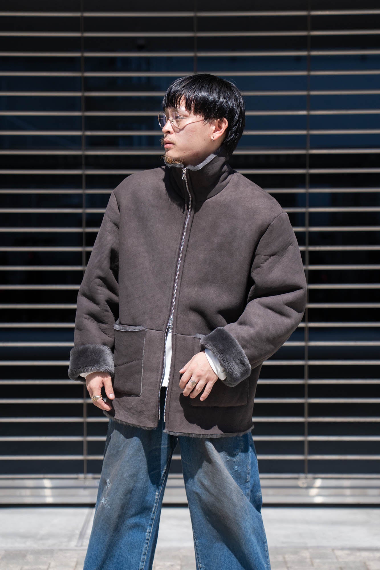 CUT-OFF MOUTON JACKET(ST.1222)