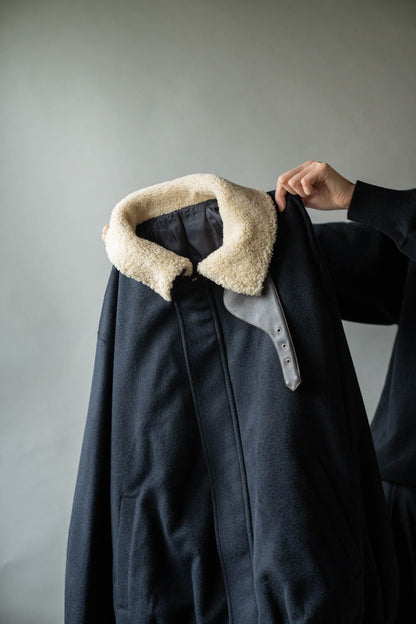 MOUTON COLLAR WOOL CASHMERE PADDED JACKET(ST.1546)