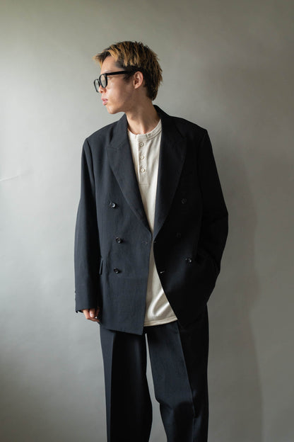 Wool Gabardine Double-Breasted Jacket