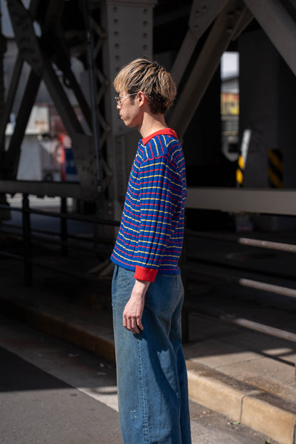 KNITTED CROPPED POLO SHIRT