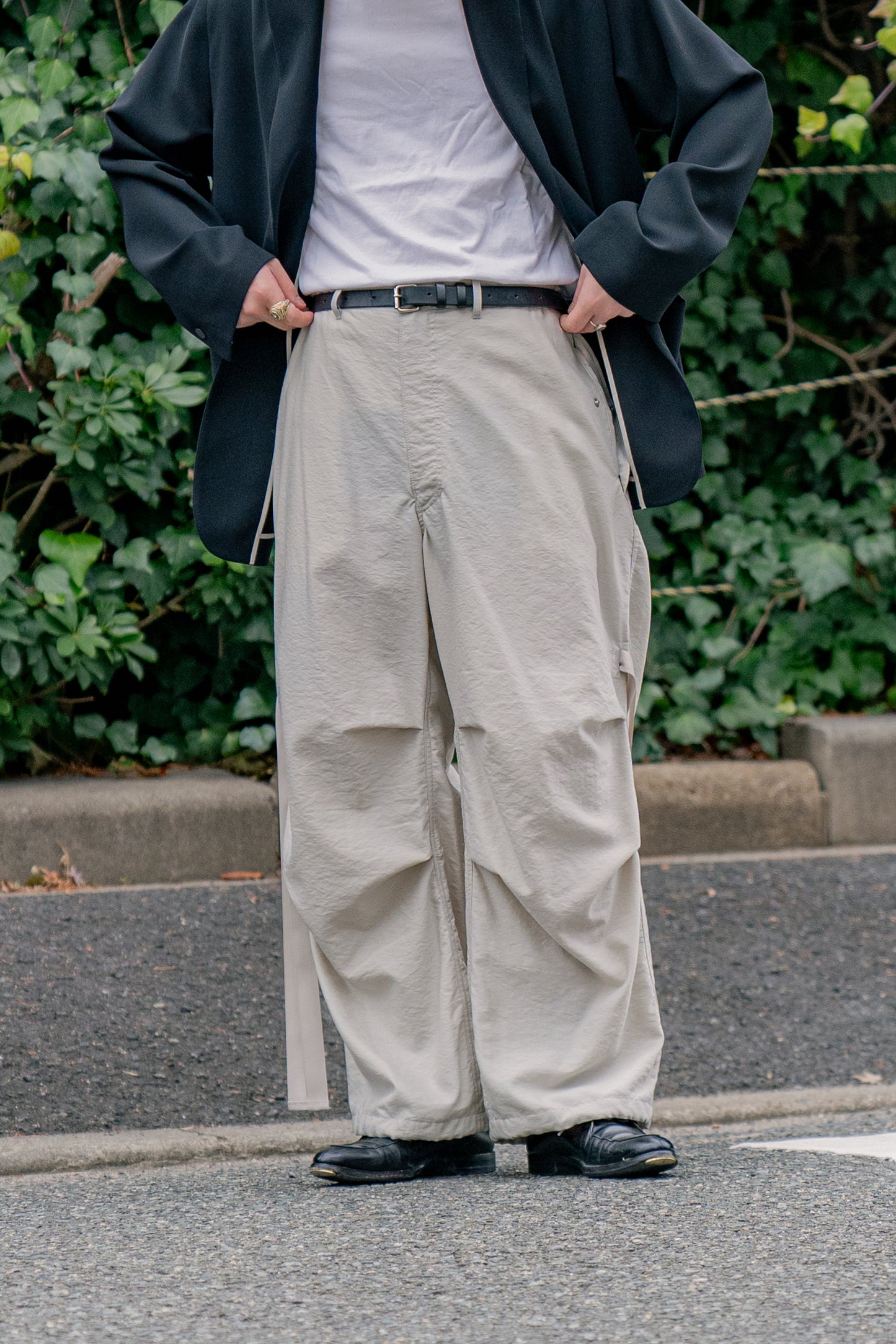 Wo/Ny poplin parachute pants