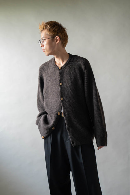 CREW-NECK KNIT CARDIGAN