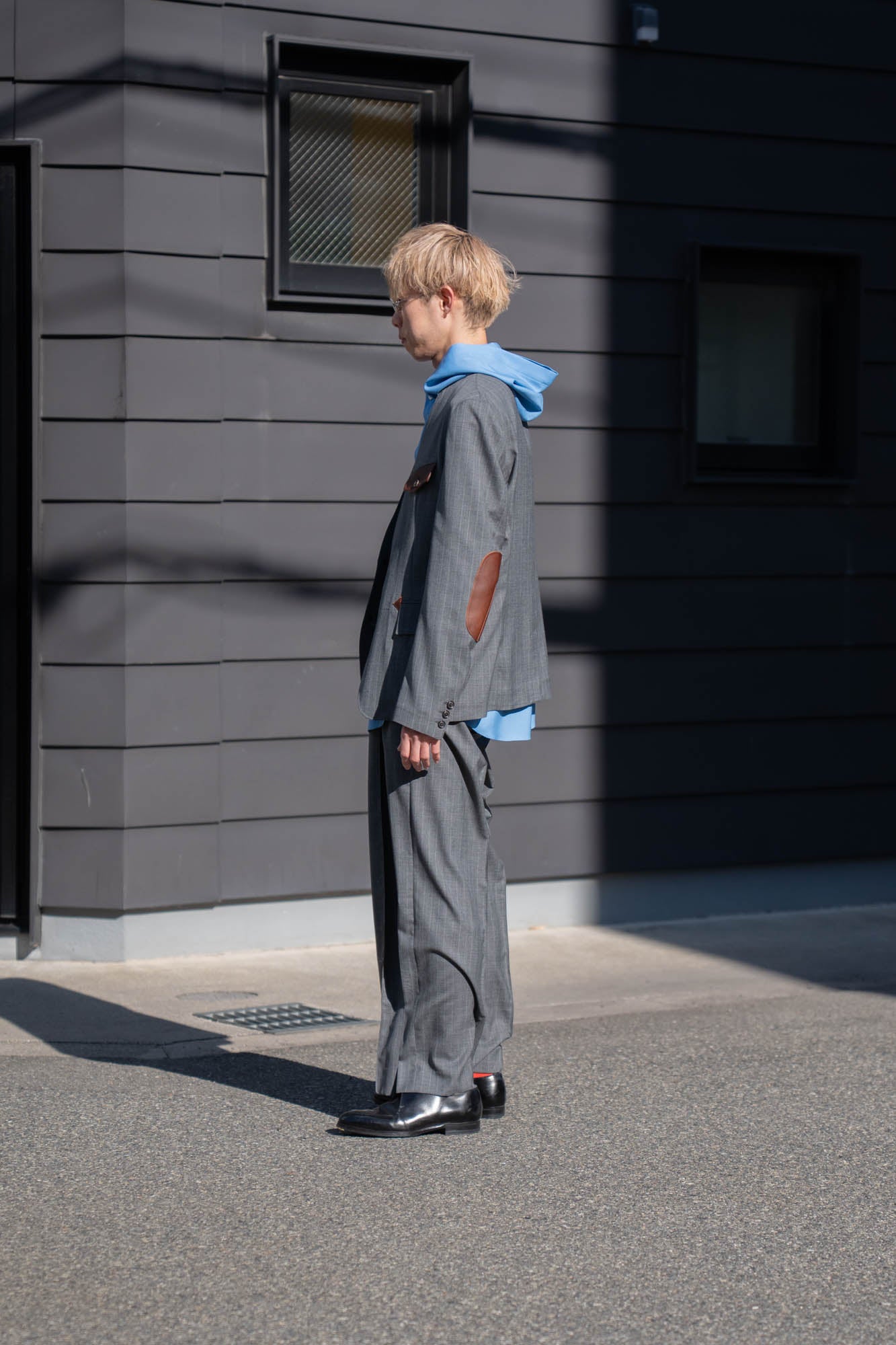 Pleated Stripe Summer Wool Pants