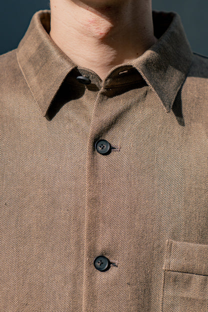 Linen Herringbone Wide Shirt