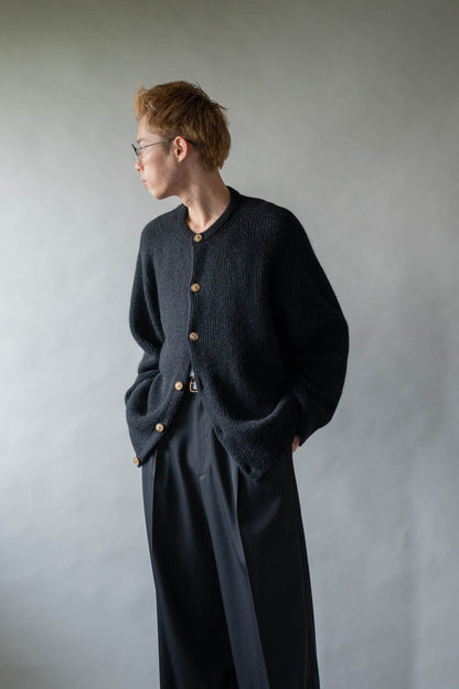 CREW-NECK KNIT CARDIGAN