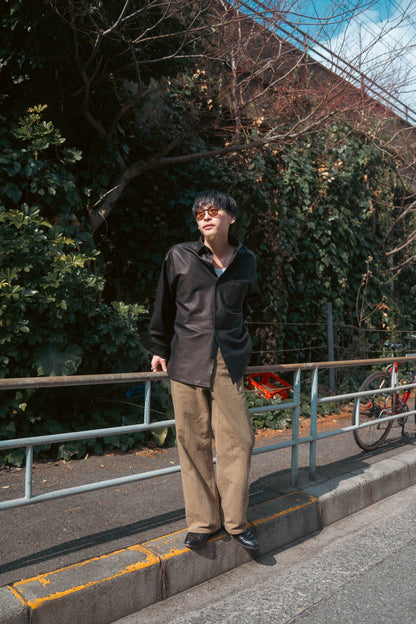 SULFUR DYED OXFORD VINTAGE WIDE PANTS(ST.1395)