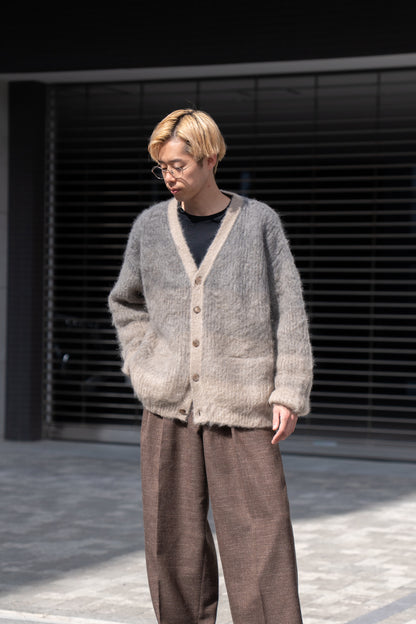 MOHAIR GRADATION BORDER CARDIGAN