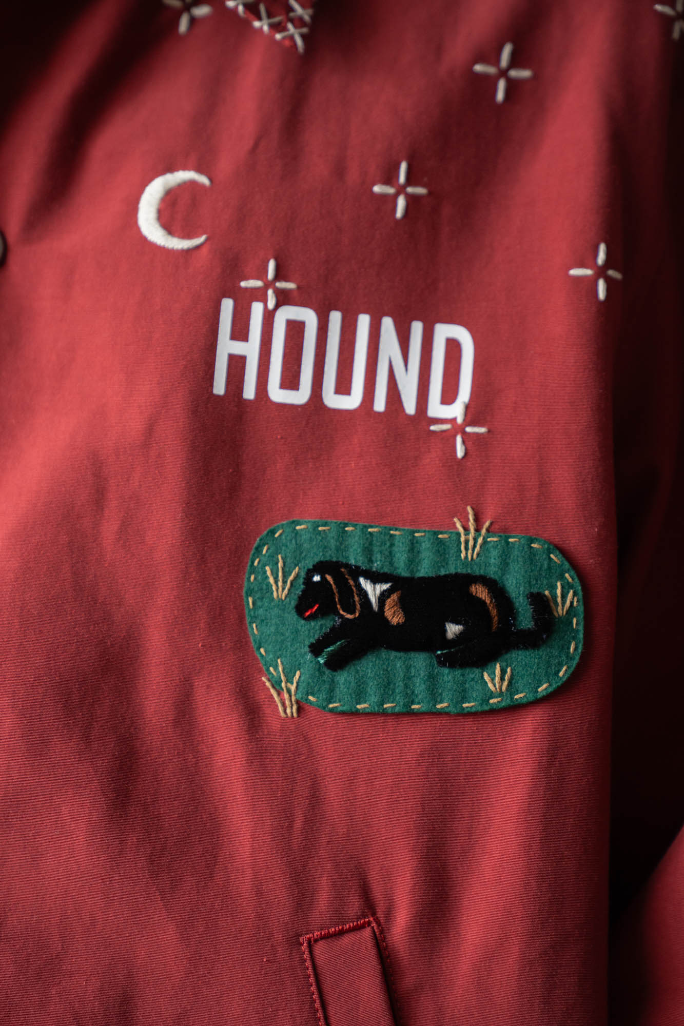 Cross-stitch coach jacket