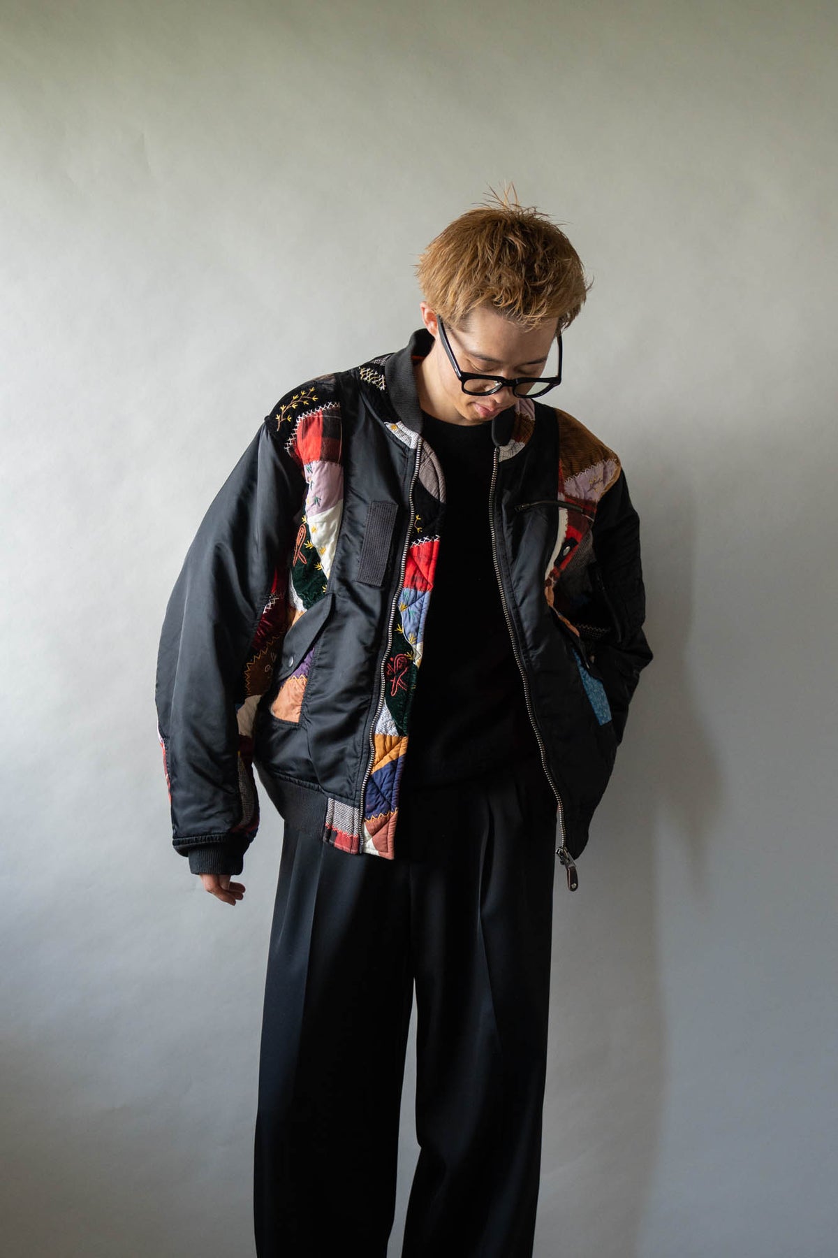 Quilt bomber jacket