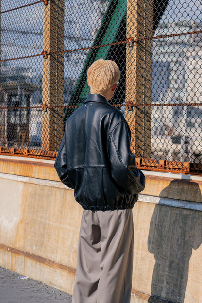 LEATHER ZIP SHORT JACKET