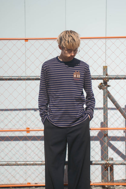 sign別注 Hand-Embroidered Stripe Long Sleeve T-Shirt