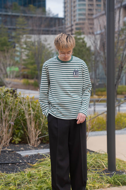 sign別注 Hand-Embroidered Stripe Long Sleeve T-Shirt