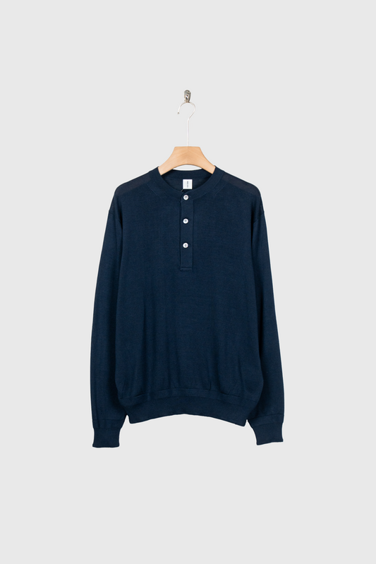 SILK HENLEY NECK PULL OVER / SLPO