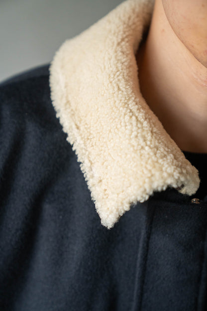 MOUTON COLLAR WOOL CASHMERE PADDED JACKET(ST.1546)