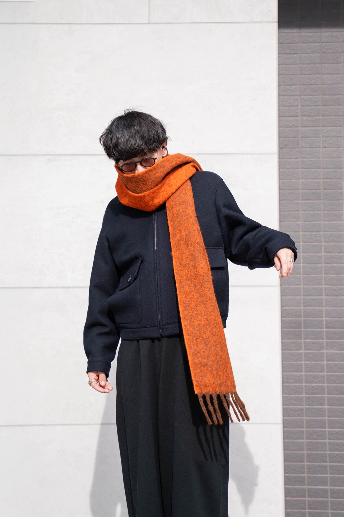 Two Colour Woolly Scarf