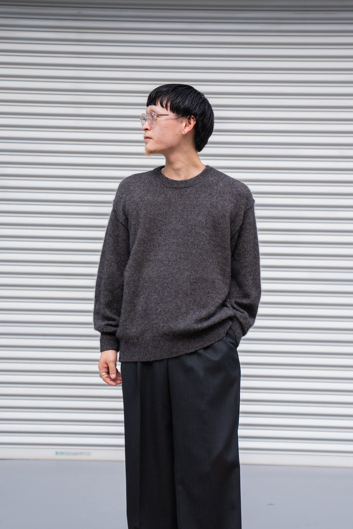 WOOL/ALPACA KNIT CREW NECK LS(ST.1294)