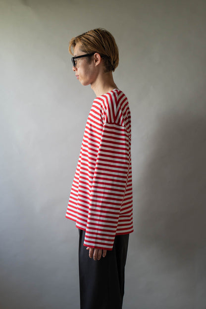 BORDER LONG T SHIRT