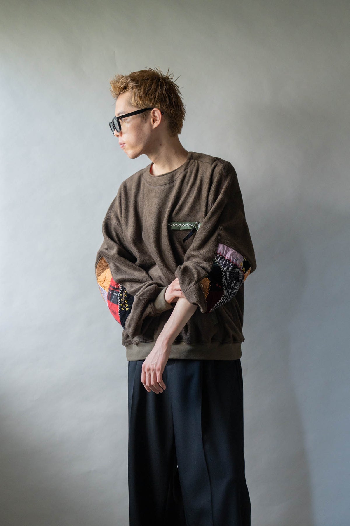 Quilt fleece pullover