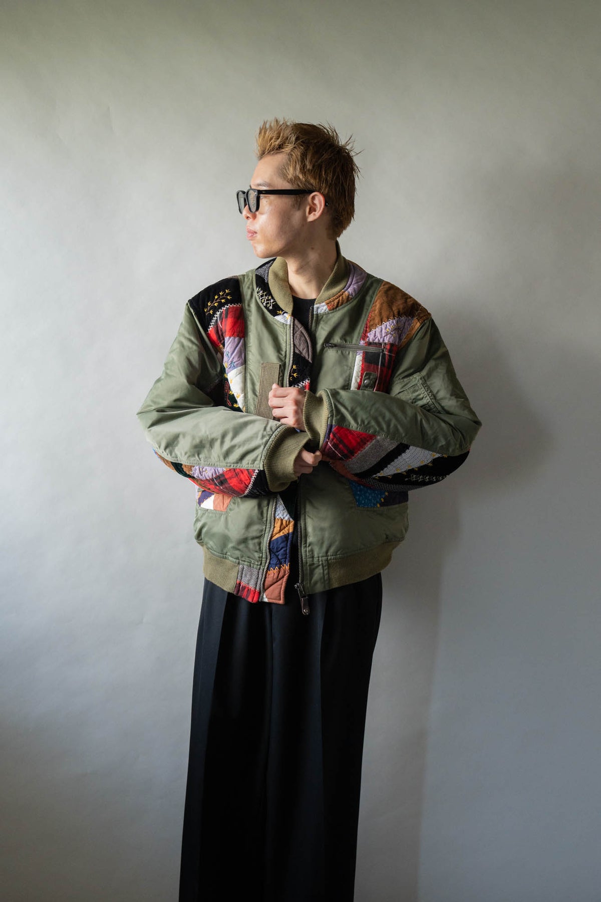 Quilt bomber jacket