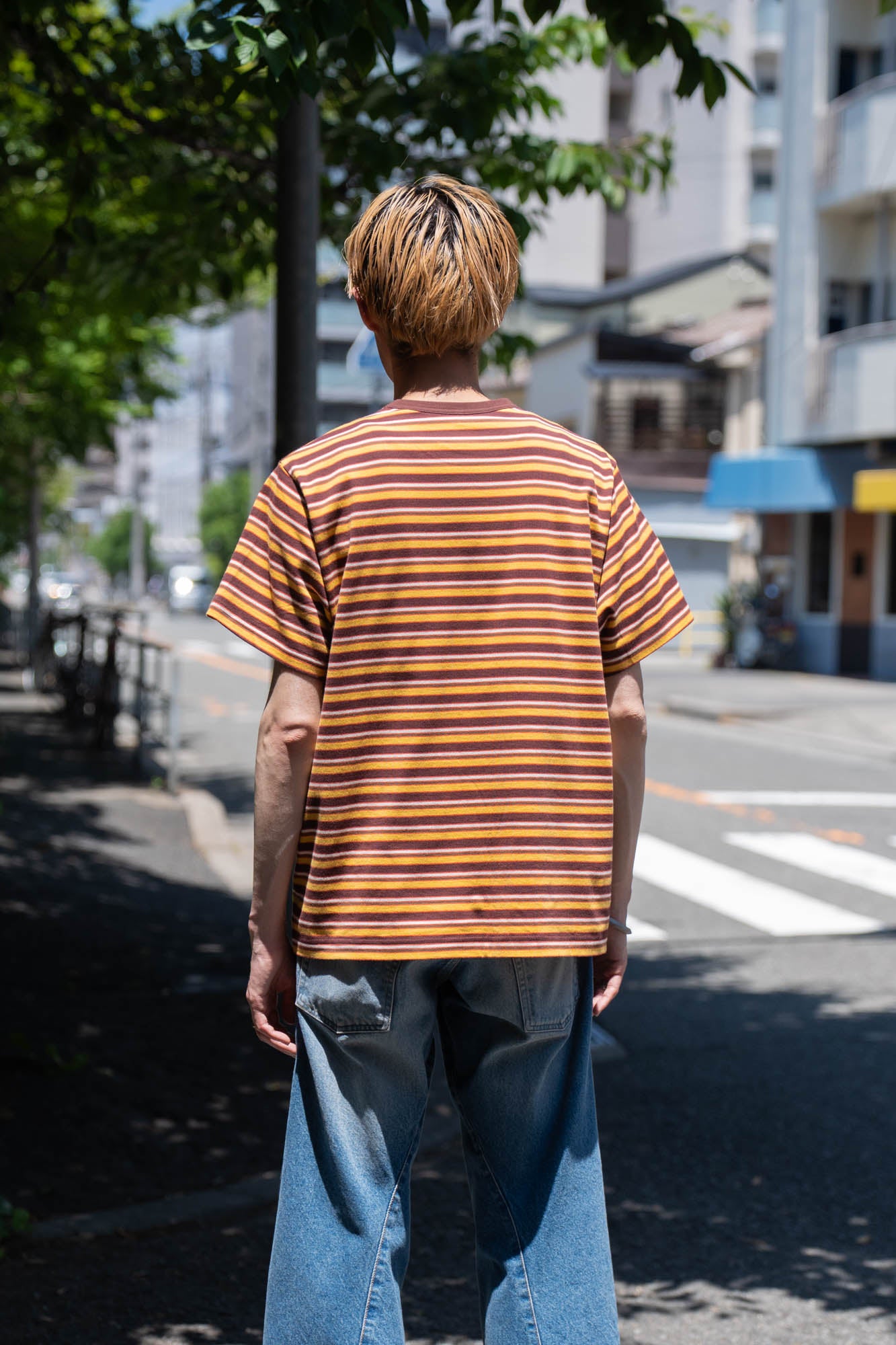 Hand-Embroidered Stripe T-Shirt
