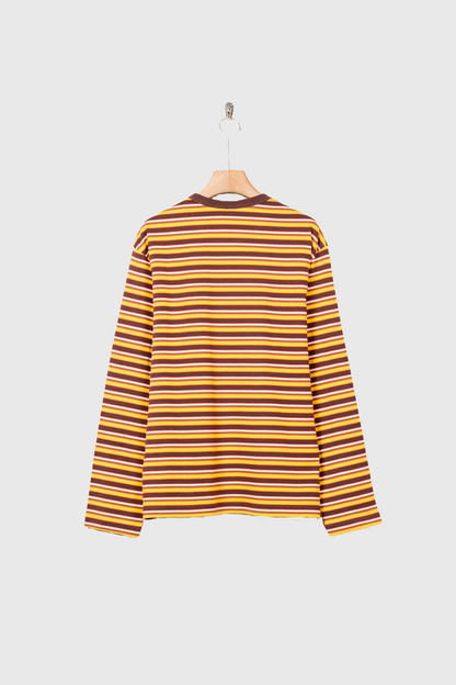 Hand-Embroidered Stripe Long Sleeve T-Shirt