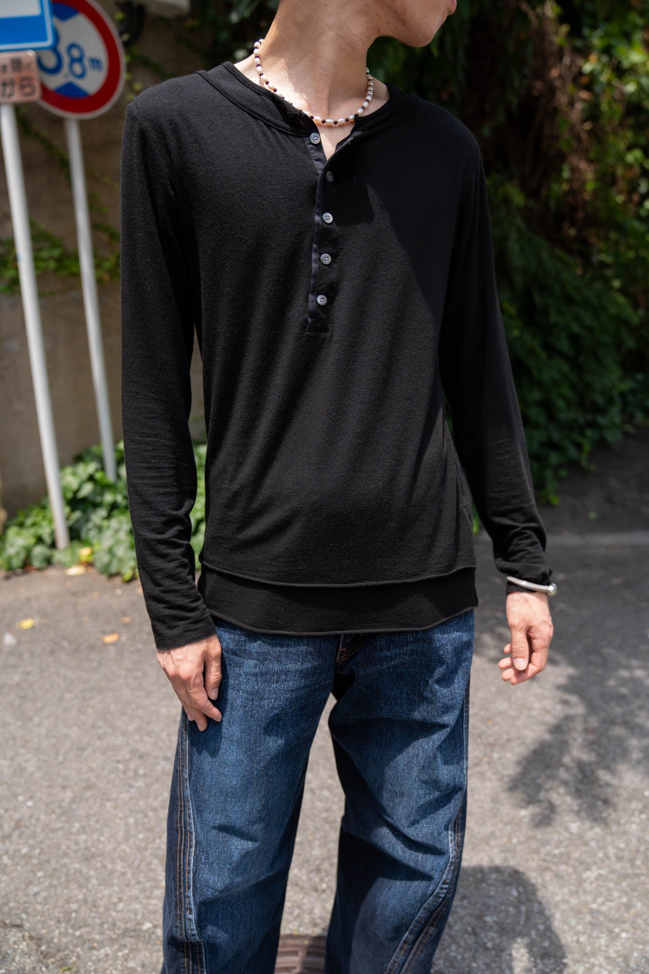 LAYERED HENLEY-NECK SHIRT .16