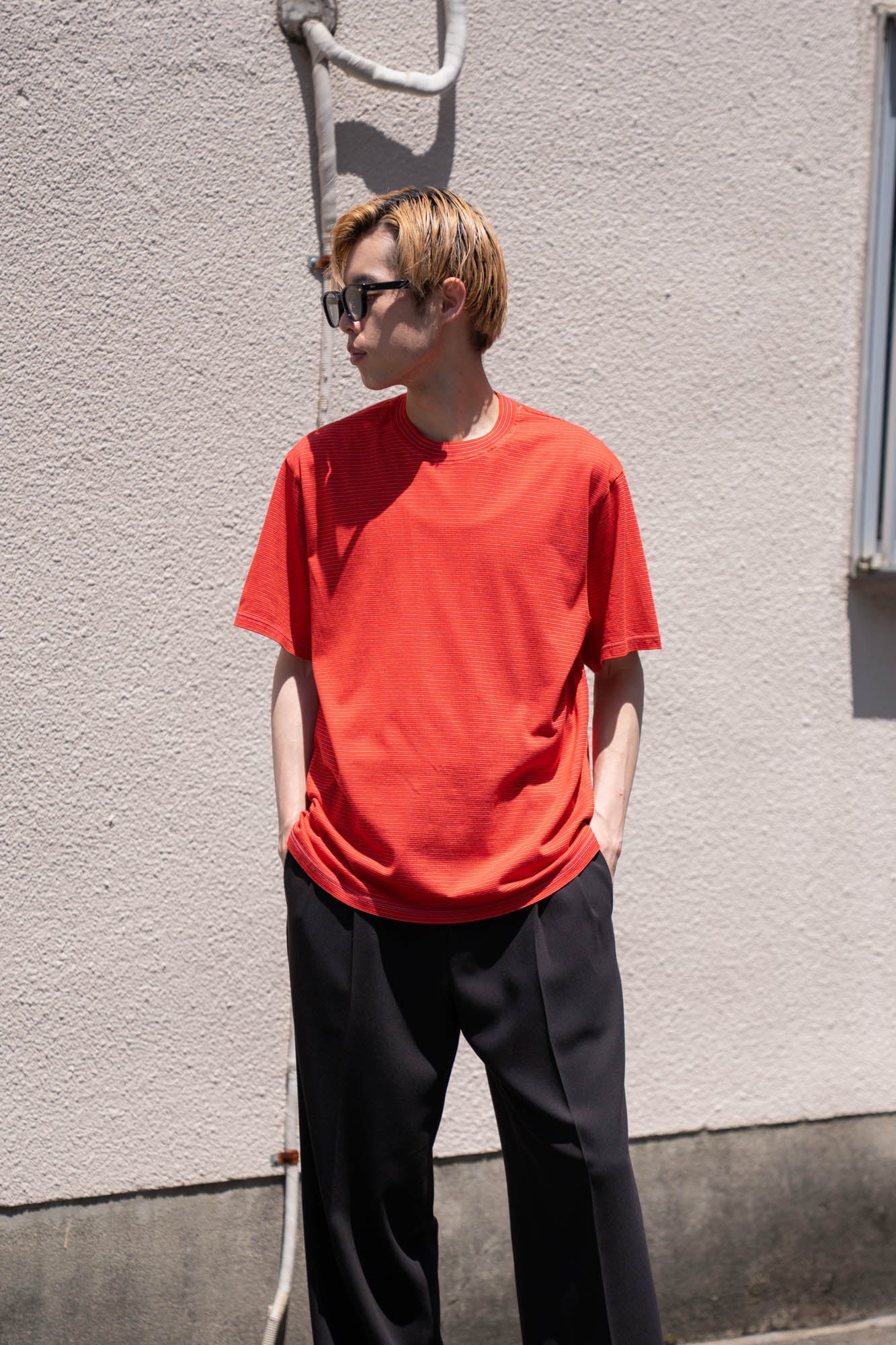 GARMENT DYED BORDER T-SHIRT