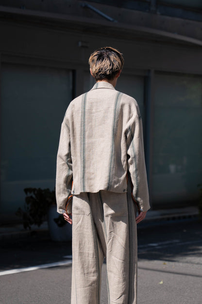FLLOWER SAK LINEN STRIPE JACKET