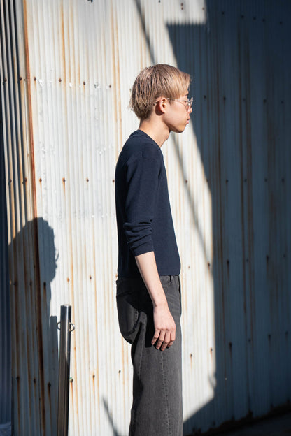 Roll Up Patched Knit in Marcerized Cotton