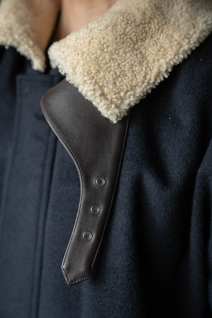 MOUTON COLLAR WOOL CASHMERE PADDED JACKET(ST.1546)