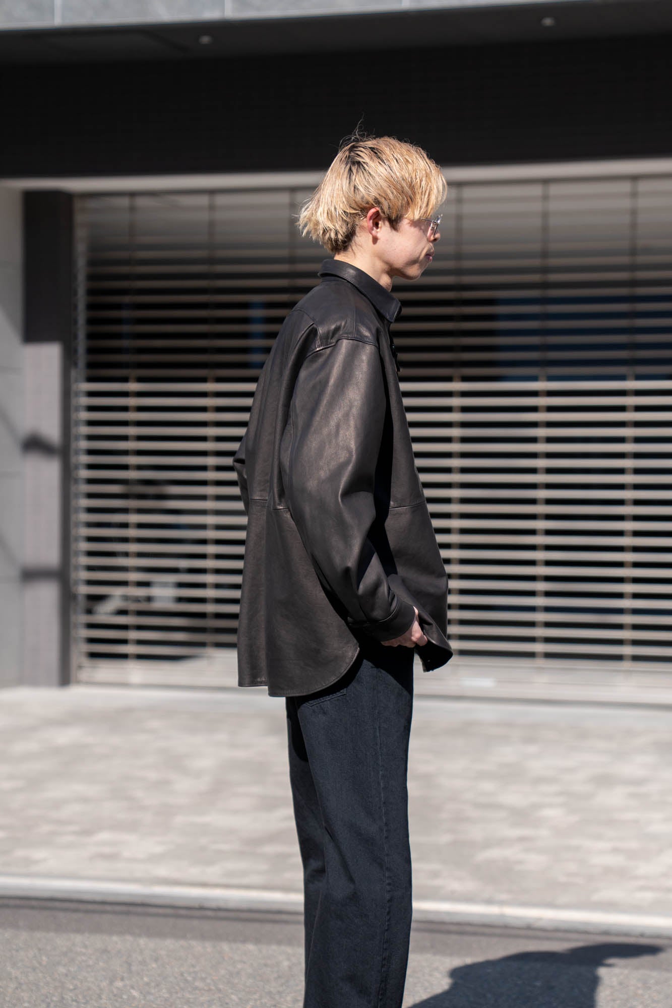 Cow Leather Wide Shirt