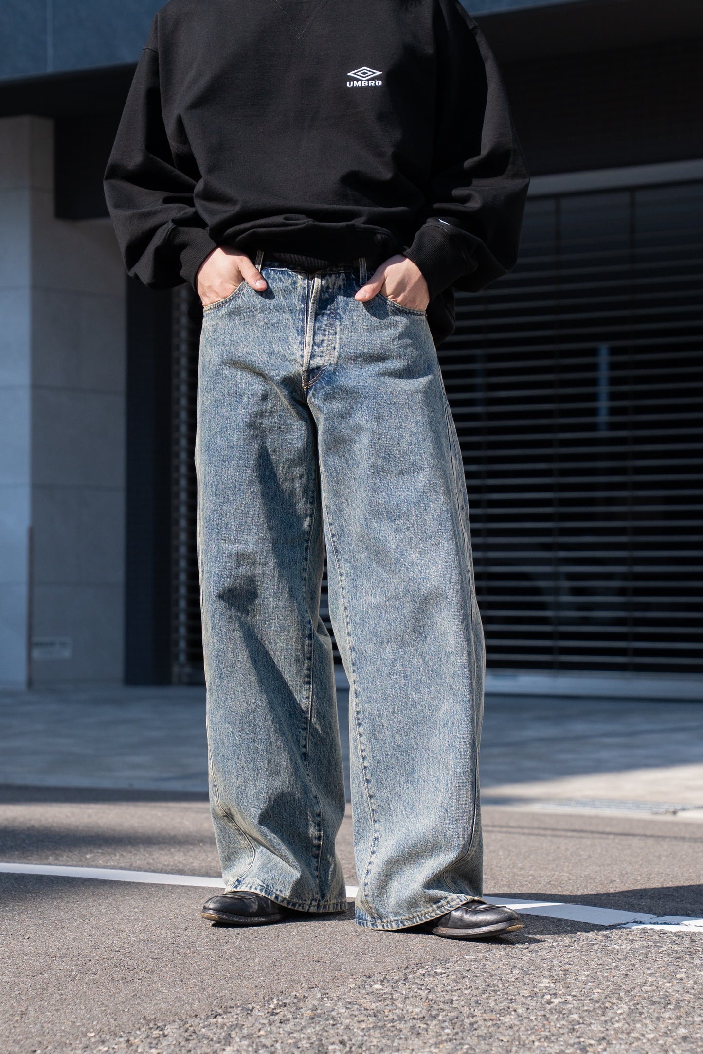 DEFORMATION WIDE DENIN JEANS(ST.1345)