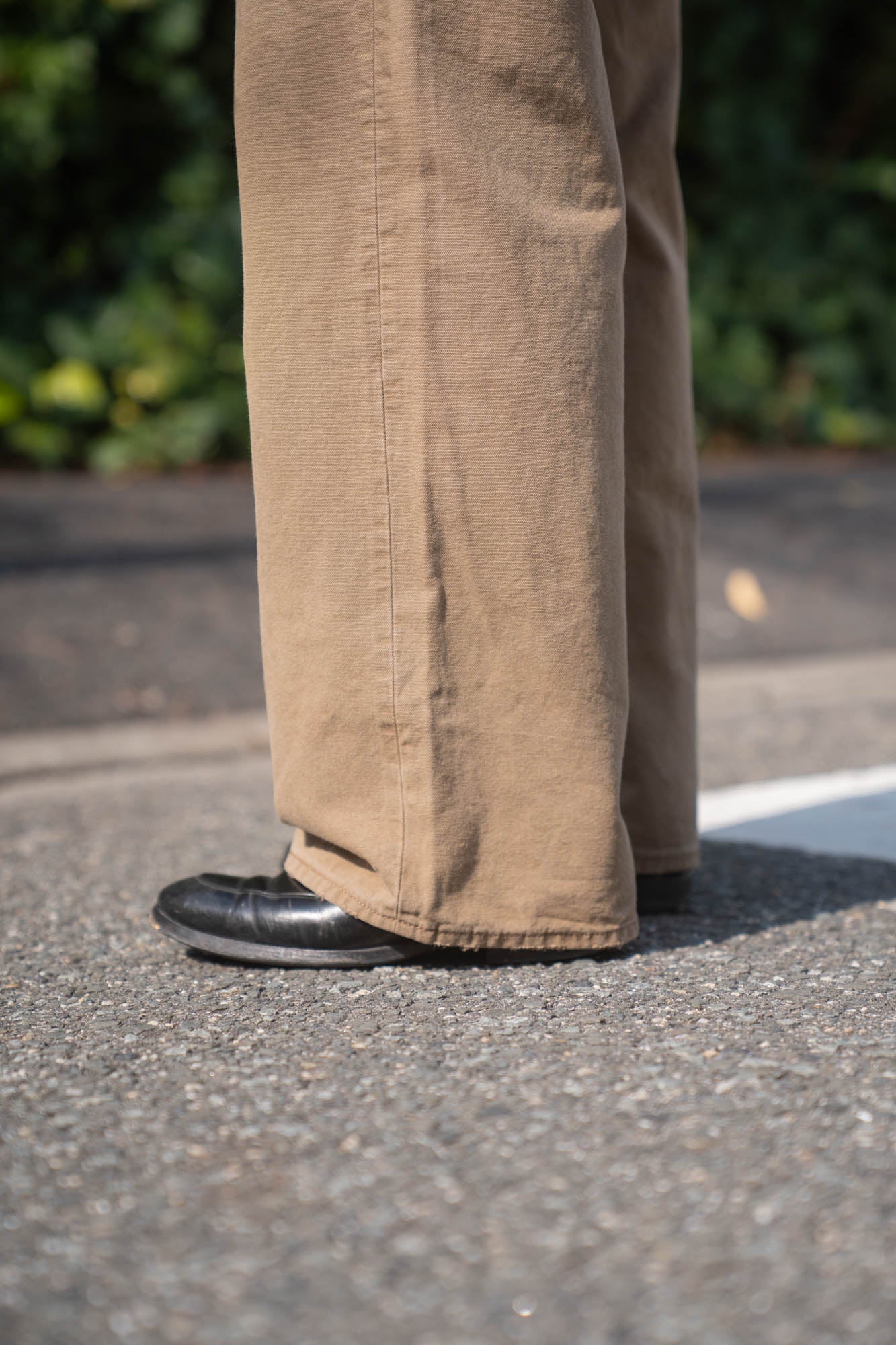 SULFUR DYED OXFORD VINTAGE WIDE PANTS(ST.1395)