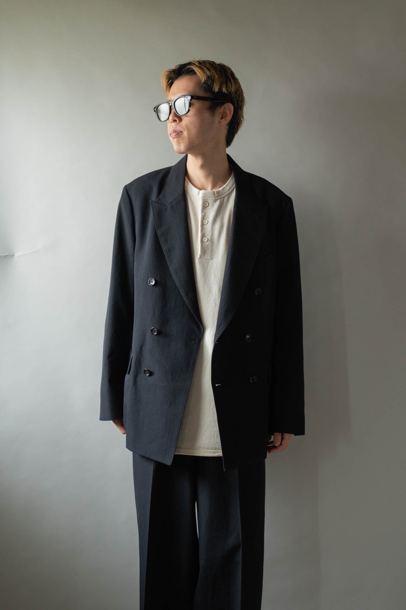 Wool Gabardine Double-Breasted Jacket