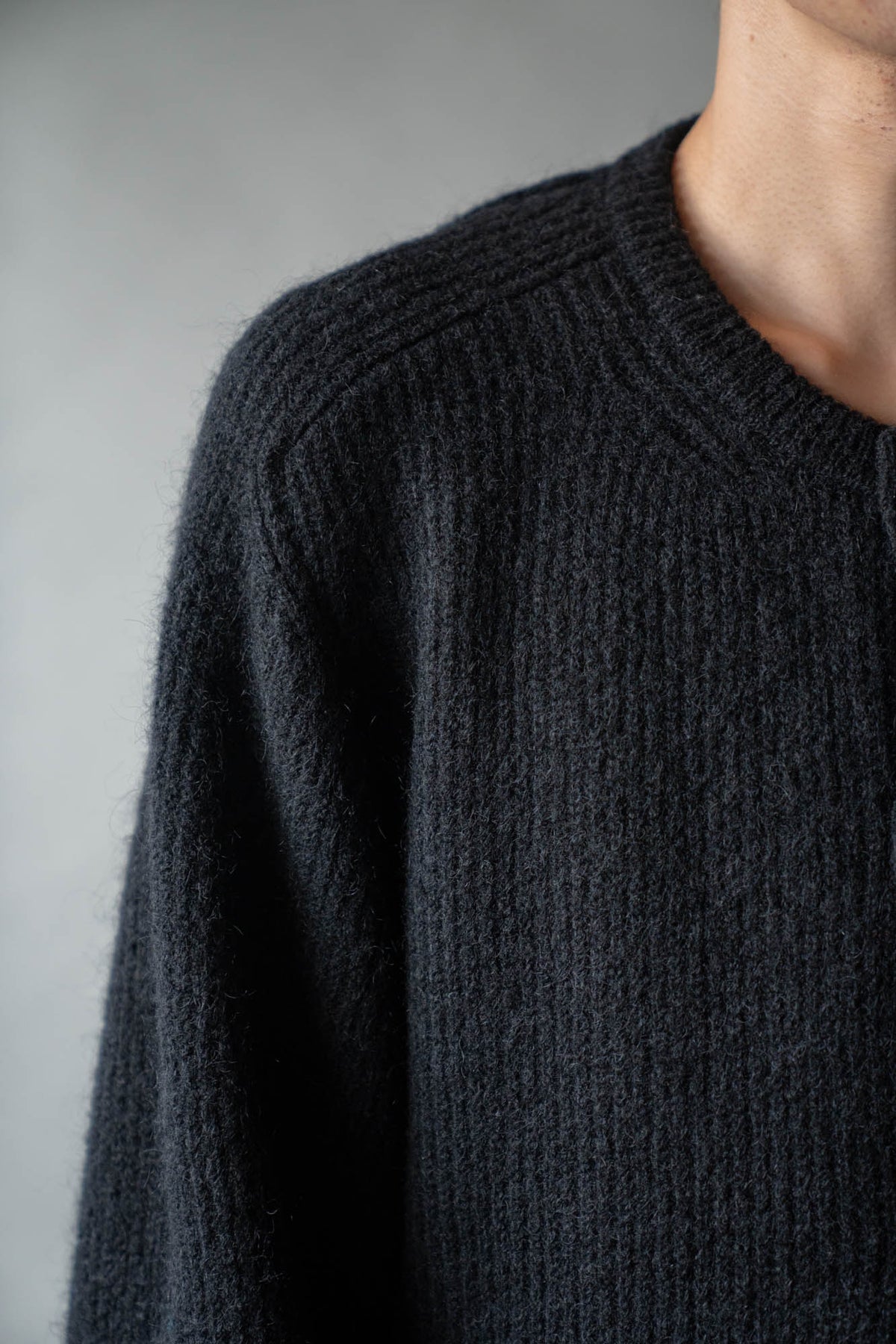 CREW-NECK KNIT CARDIGAN