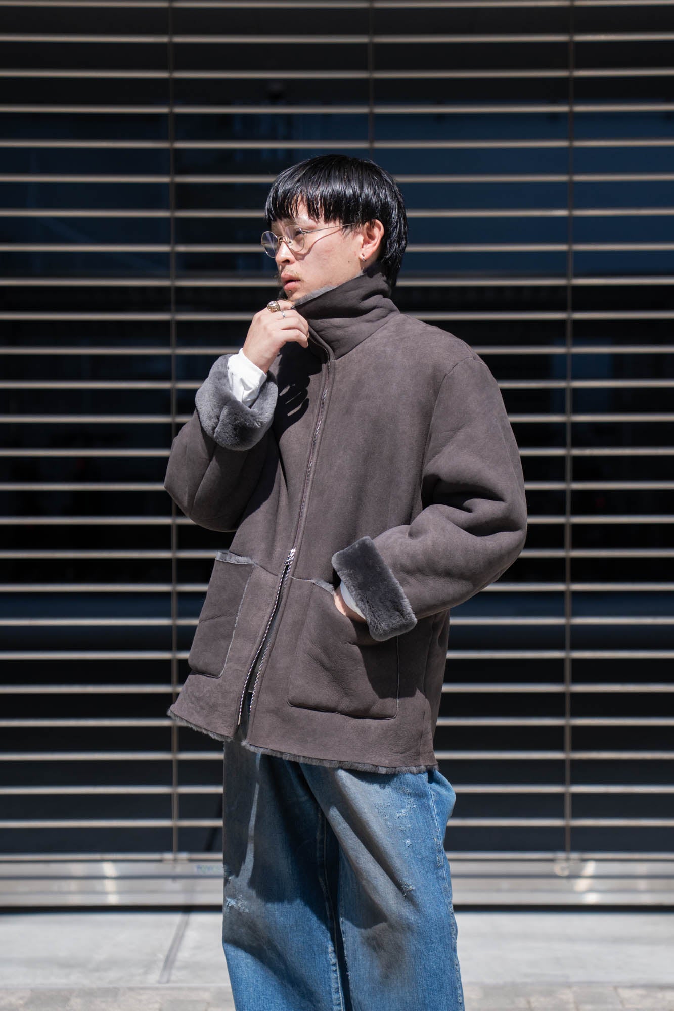 CUT-OFF MOUTON JACKET(ST.1222)