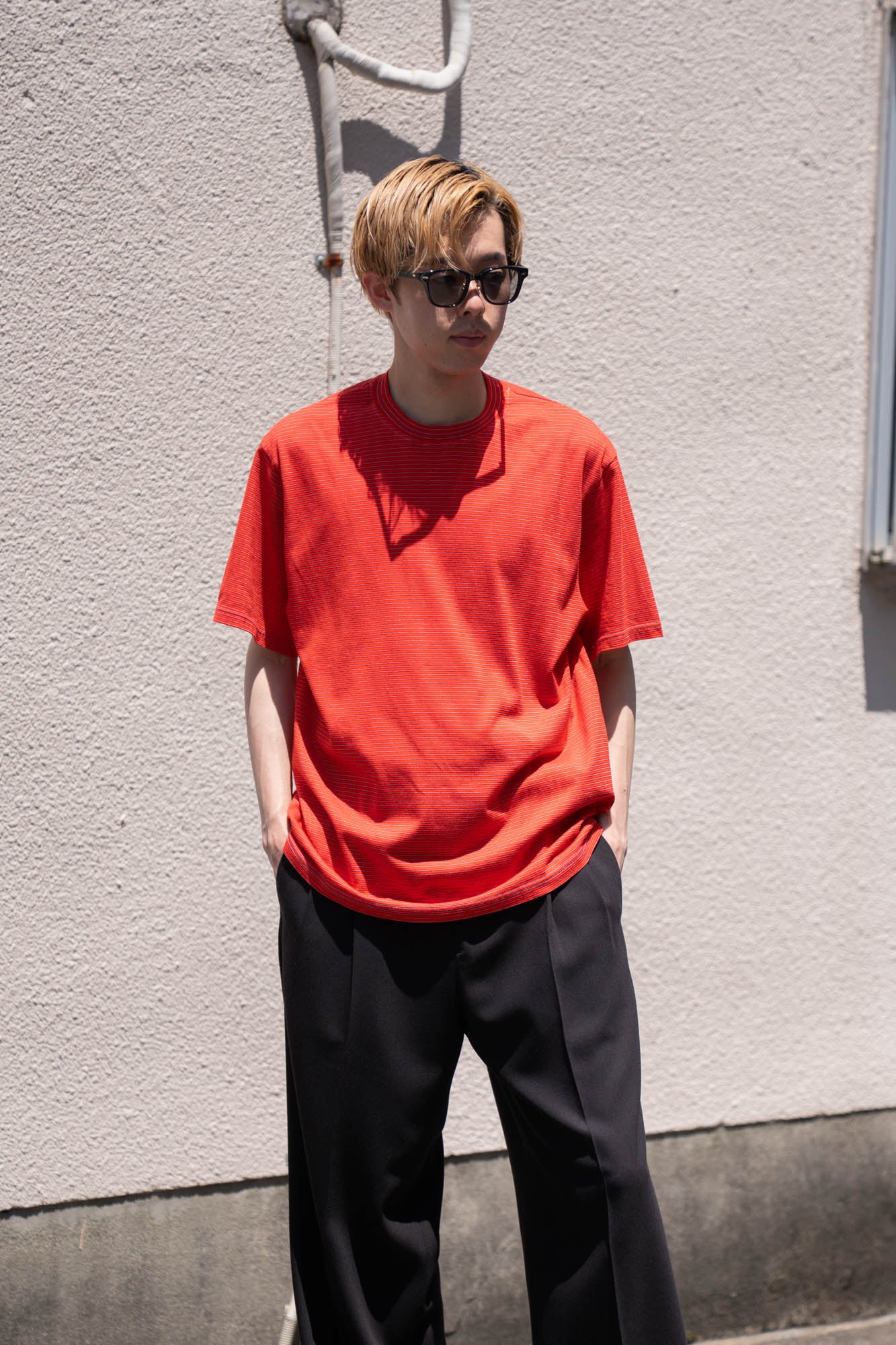GARMENT DYED BORDER T-SHIRT