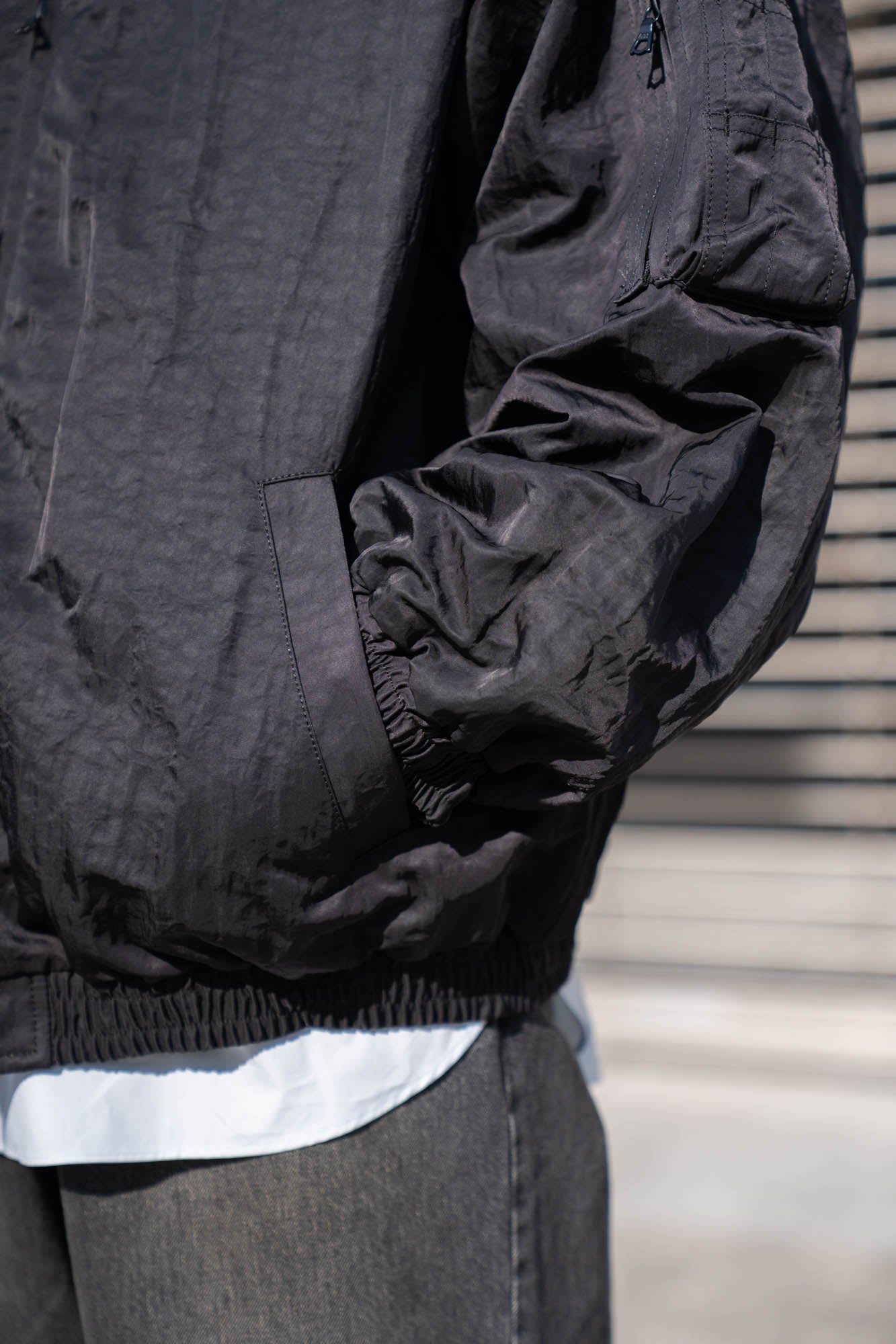 SHRUNK NYLON OVERSIZED FIGHT JACKET(ST.1386)