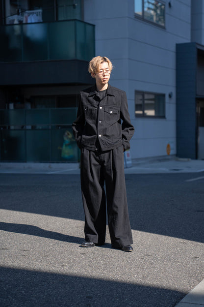 TWO TUCKS BUGGY PANTS