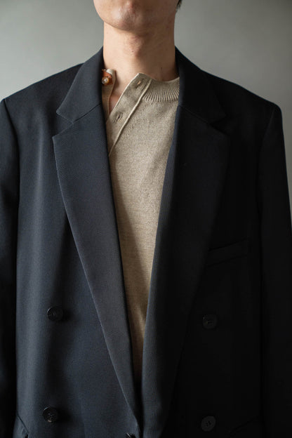 Double-breasted Jacket in Rayon Tricotine