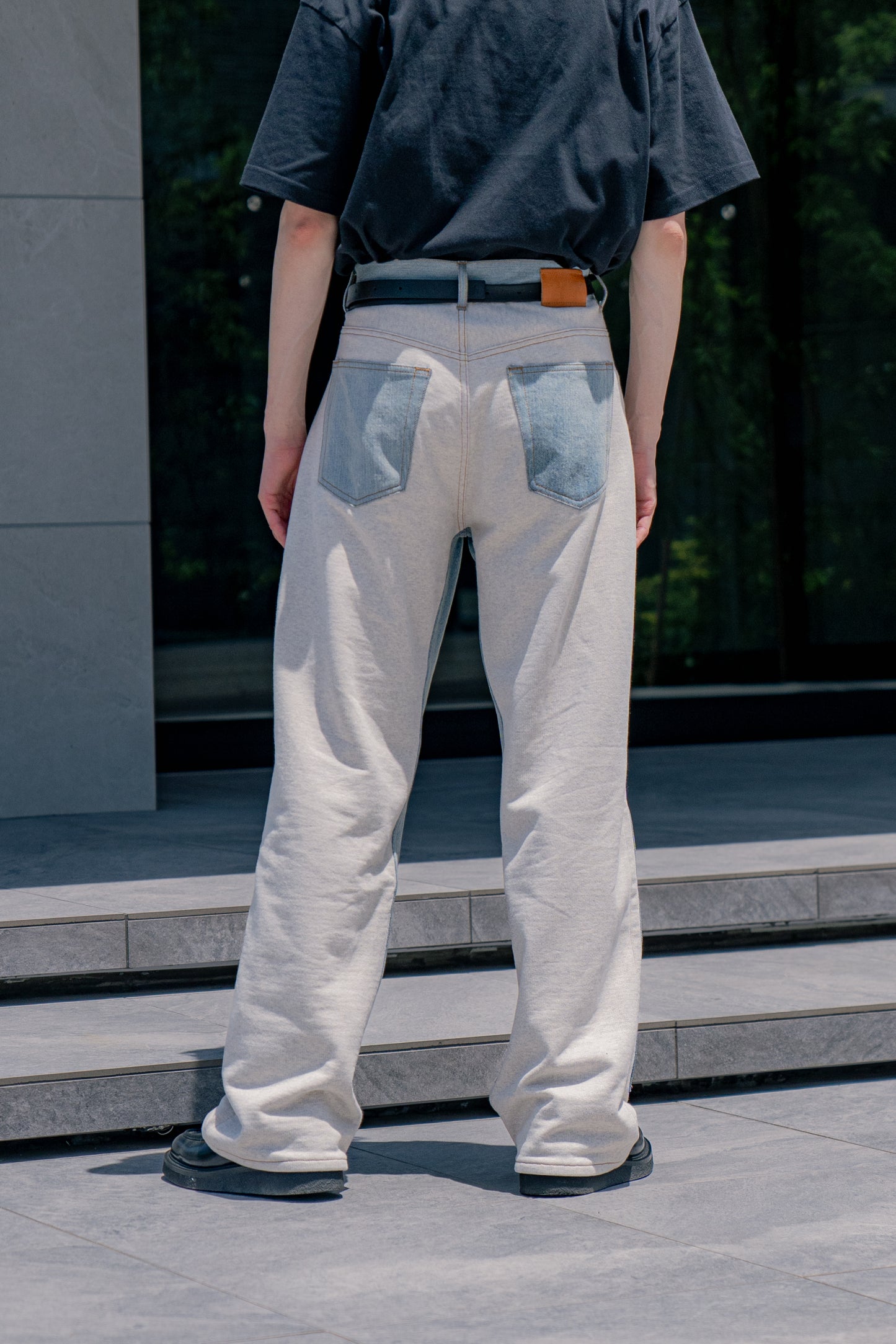 Denim patched swat pants