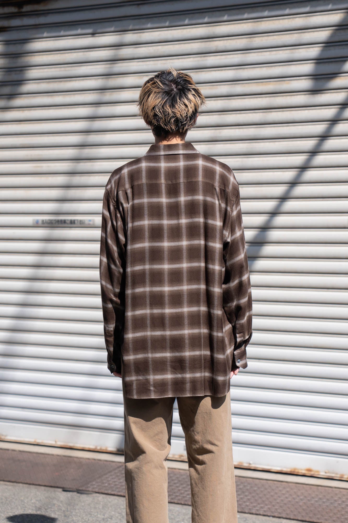 LY/VIS CHECK OVERSIZED LS SHIRT(ST.1461)