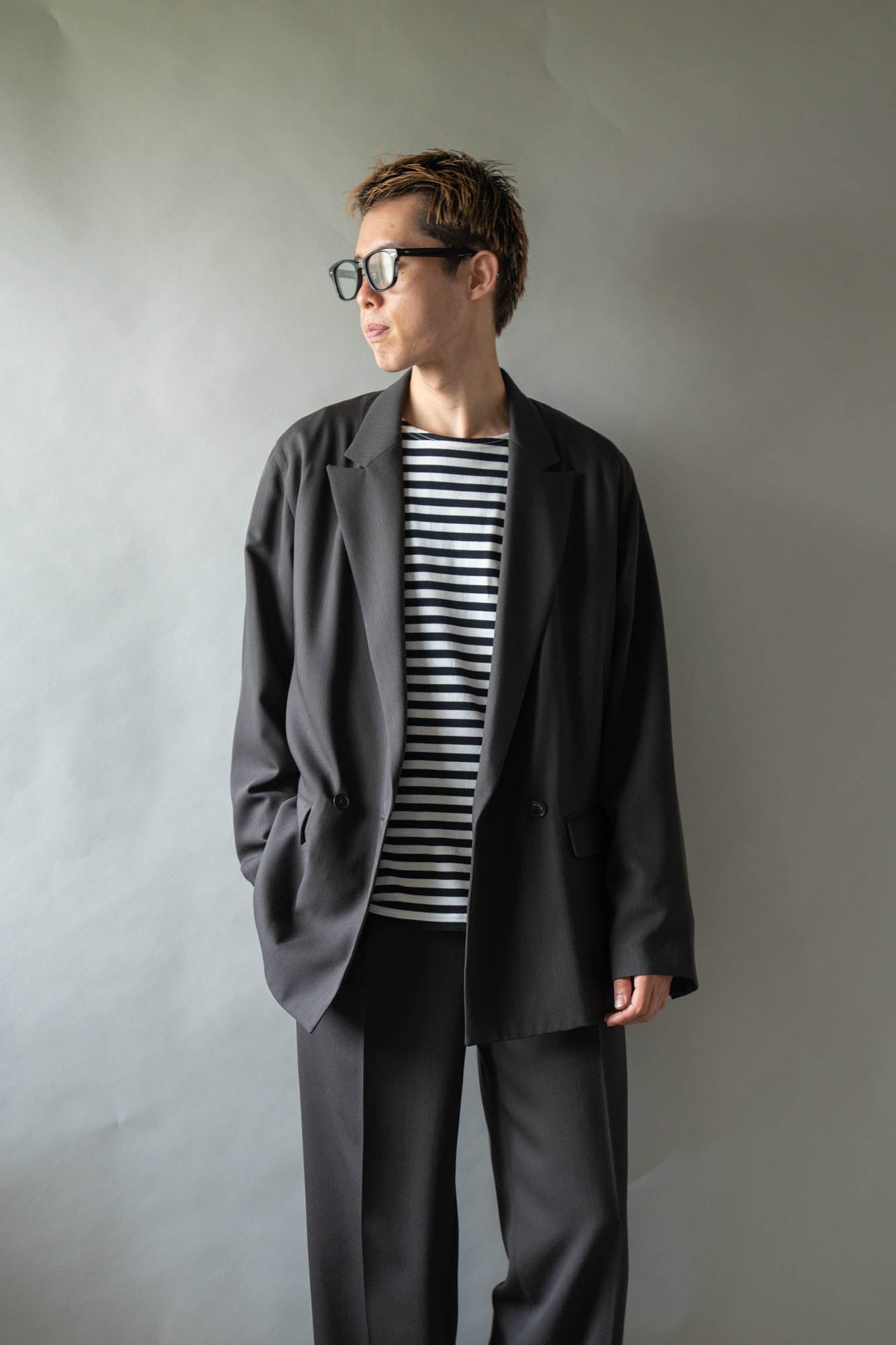 DOUBLE-BREASTED RELAX SHOULDER JACKET