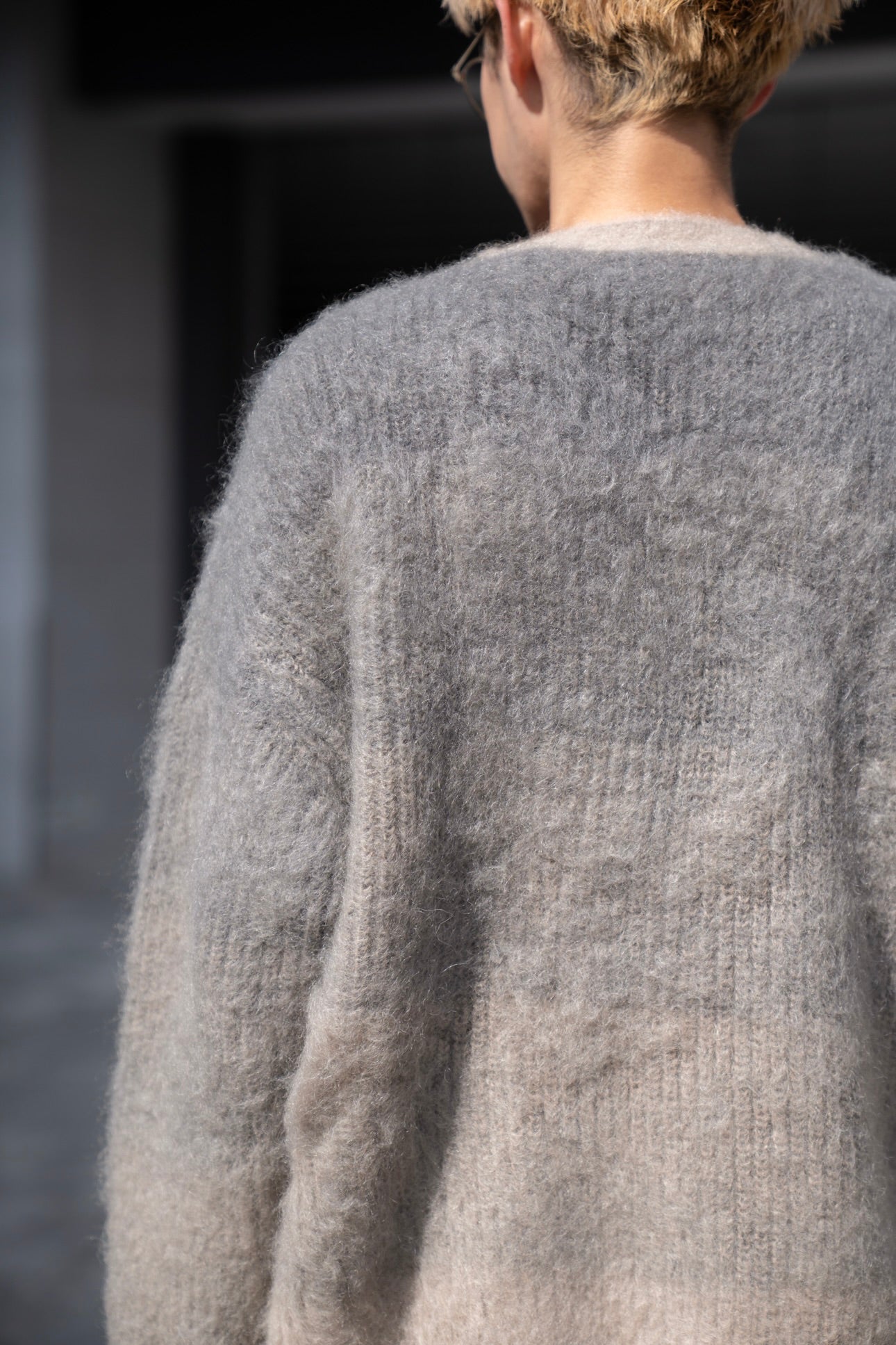 MOHAIR GRADATION BORDER CARDIGAN